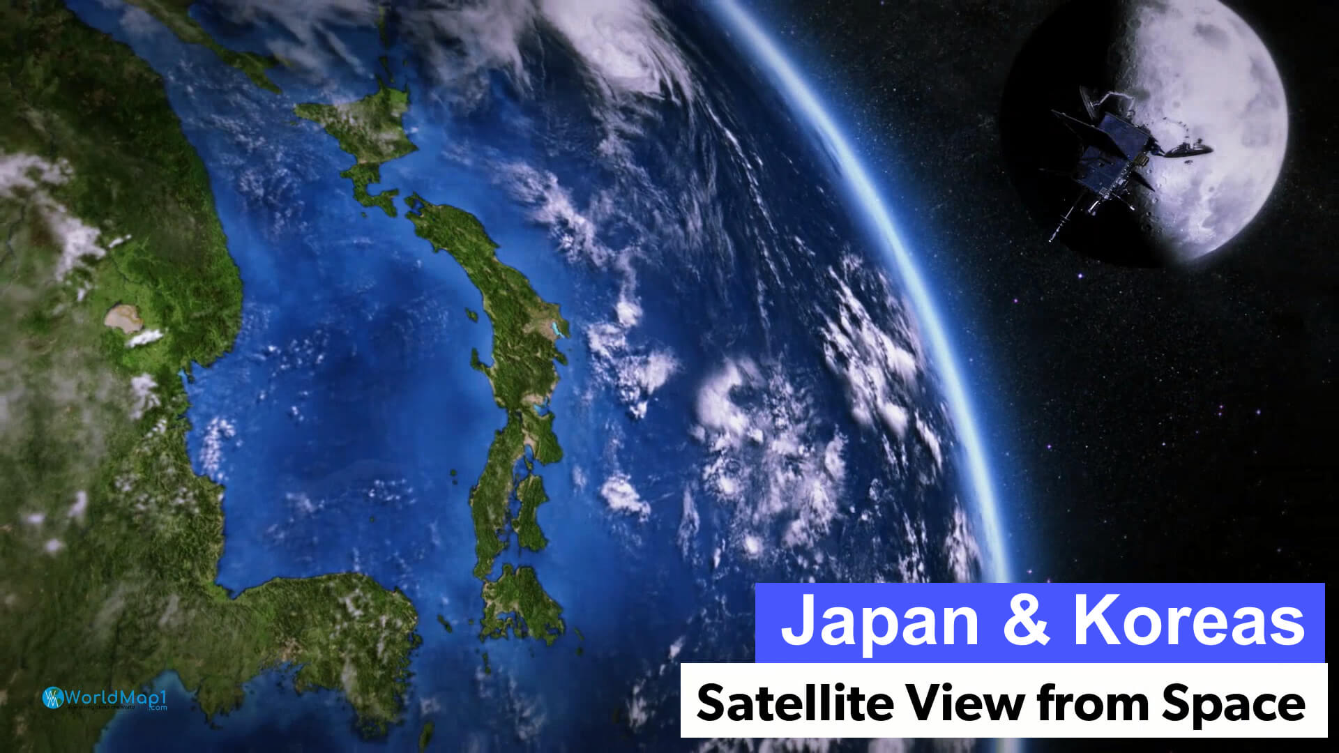 Japan and Koreas Satellite View from Moon